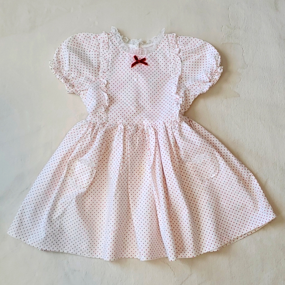 Little Ladies Red Polka-dot Dress